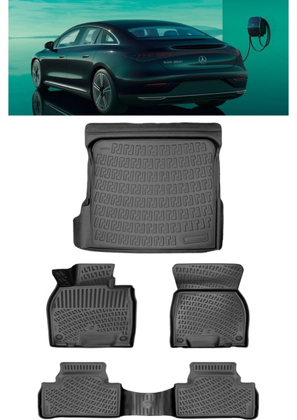 Mercedes Eqe 2022 Sonrası 3D Havuzlu Paspas ve Bagaj Havuzu Set Siyah
