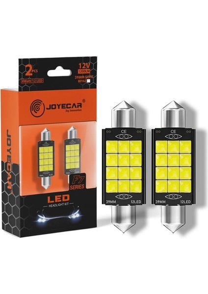 12V Sofit Ampul 12 Ledli Beyaz (39 Mm) (2 Ad)