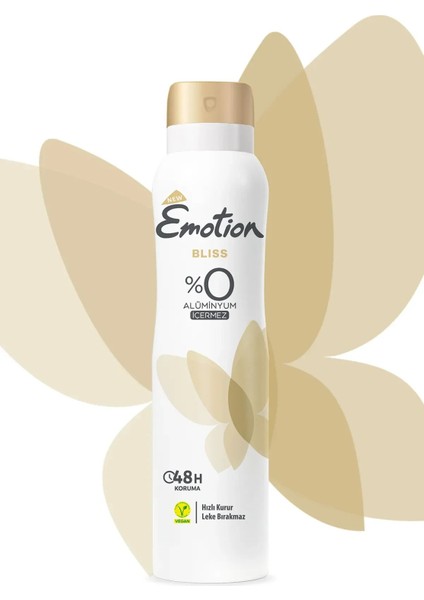 3 Adet Emotion Bliss Kadın Vegan Deodorant 150 ml Hızlı Kurur , Leke Bırakmaz fiyatları