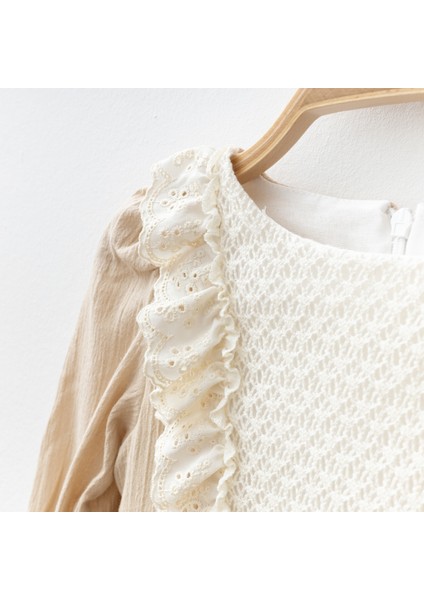 Fırfırlı Fiyonklu Kız Bebe Elbise