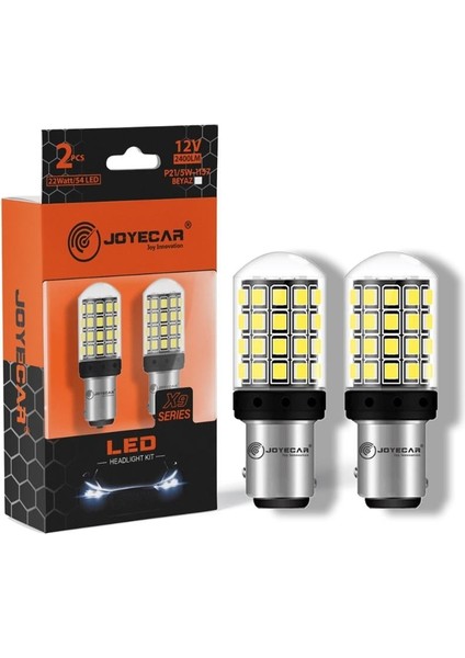 12V 1016 Çift Duy Ampul 54 Ledli Beyaz (2 Ad)