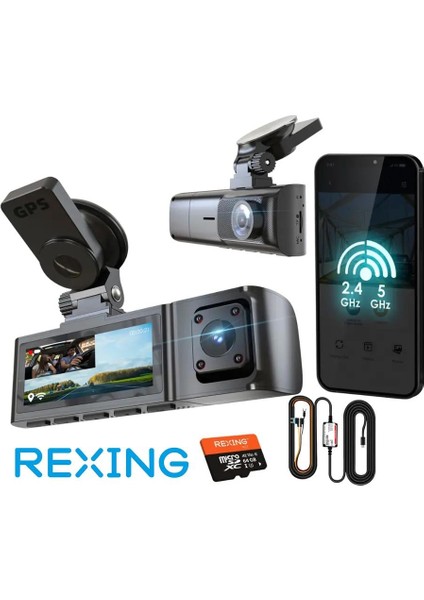 R316 4K Gps Wi-Fi Araç Kamerası + 64GB Sd Kart ve Acc Bağlantı Kiti