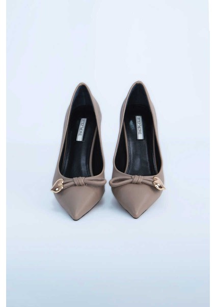 Kadın Topuklu Ayakkabı Z711582-VIZON