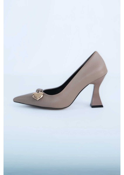 Kadın Topuklu Ayakkabı Z711582-VIZON