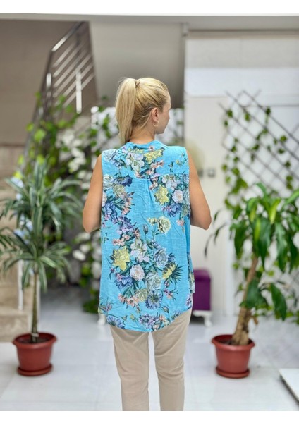 LS8819D Kolsuz Pamukketen Cepli Italyan Bluz Mavi modelleri