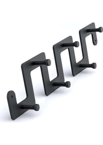 Zeta Siyah Metal Askı 6’lı Lüx Vestiyer Dolap Portmanto Elbise Ceket Çanta Asma Aparatı Askılık