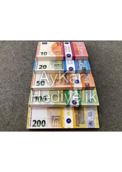 Yeni Euro 5 Deste Karışık 10 20 50 100 200 Euro Geçersiz Şaka Film Dizi ve Video Çekimleri Için Paralar