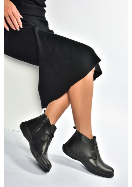 V398553603 Siyah Hakiki Deri Kadın Bot modelleri