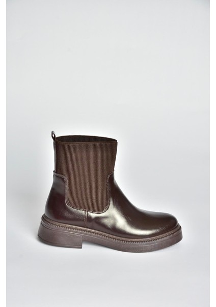 V676556909 Kahverengi Lastik Detaylı Kadın Bot indirimleri