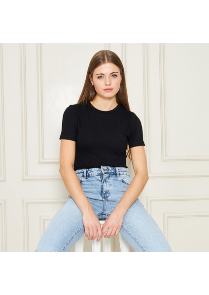 Bisiklet Yaka Kadın T-Shirt