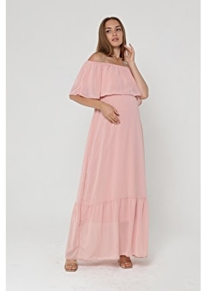 Çekim, Uzun, Hemile, Abiye Şifon Elbise