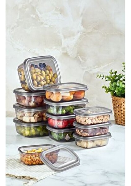 Peggy 12LI Dikdörtgen Saklama Kabı Sığ 4X(400 Ml, 670 Ml, 1200 Ml)