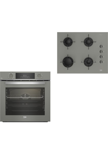 2'li Manhattan Gri Ankastre Set Fırın + Ocak