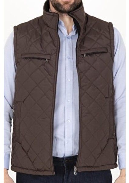 Klasik Kesim Kapitone Şişme Yelek Içi Polarlı Baba Yeleği