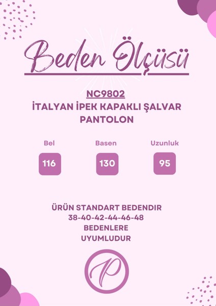 NC9802 Italyan Ipek Kapaklı Şalvar Pantolon Siyah