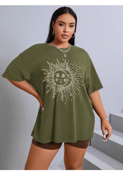 =kadin Malkoçbey Baskılı Oversize T-Şhirt fiyatları