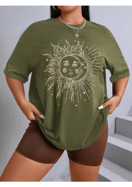 =kadin Malkoçbey Baskılı Oversize T-Şhirt indirimleri