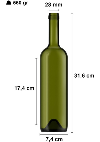 750 ml Yeşil Şarap Şişesi Gri Sentetik Mantar Tıpalı ve Bordo Kapüşonlu Dibi Çukur Cam Şişe 1 Adet fiyatları