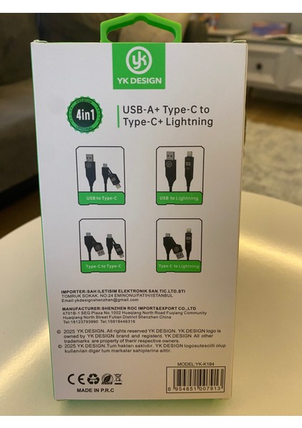 4ın1 USB Type-C iphone Samsung Kablo fiyatları