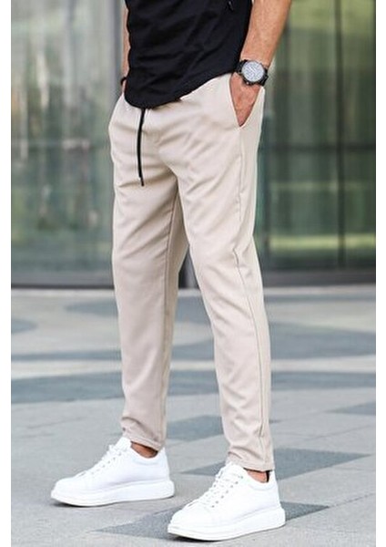 Bej Jogger Pantolon 4242 Erkek Dar Kesim Günlük Kullanım İçin %100 Polyester modelleri