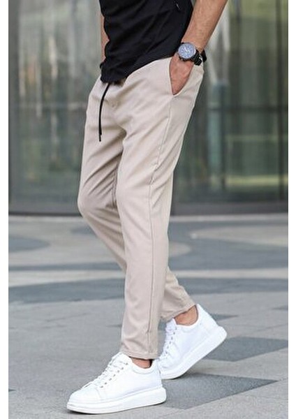 Bej Jogger Pantolon 4242 Erkek Dar Kesim Günlük Kullanım İçin %100 Polyester fırsatları