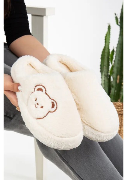 Kadın Ev Terliği Peluş Terlik Çeyiz ve Bohça Terliği Ses Yapmaz Kalın Taban