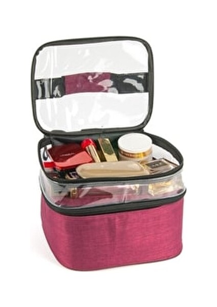 Makyaj Çantası Bavulu Seyahat Makyaj Seti Profesyonel Bölmeli Kozmetik Şeffaf Makyaj Çantası fiyatları