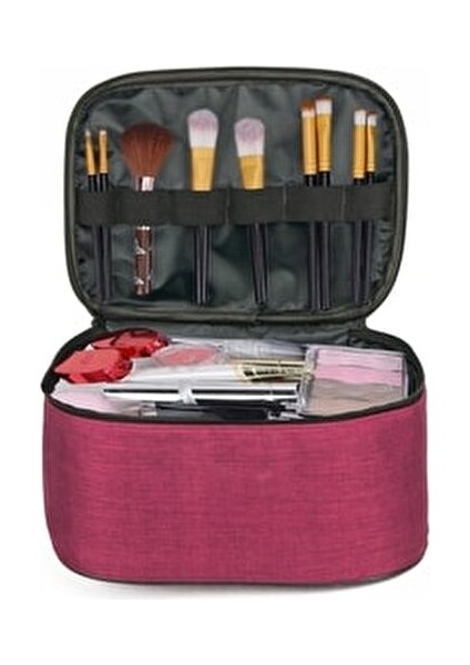 Makyaj Çantası Bavulu Seyahat Makyaj Seti Profesyonel Bölmeli Kozmetik Şeffaf Makyaj Çantası modelleri