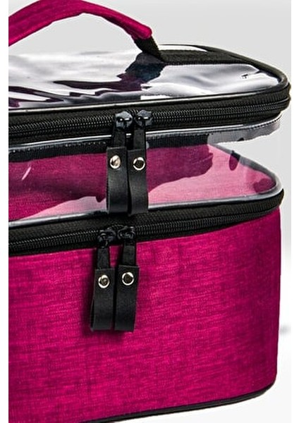 Makyaj Çantası Bavulu Seyahat Makyaj Seti Profesyonel Bölmeli Kozmetik Şeffaf Makyaj Çantası fırsatları