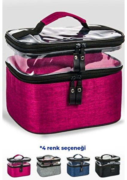 Makyaj Çantası Bavulu Seyahat Makyaj Seti Profesyonel Bölmeli Kozmetik Şeffaf Makyaj Çantası indirimleri