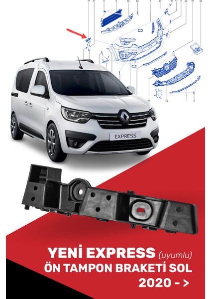 Yeni Express Ön Tampon Ayak Braketi Sol, 622231730R