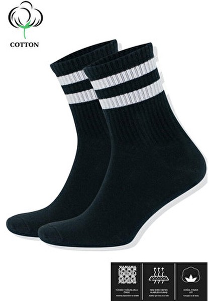 Patik Çorap Pamuklu Terletmez Çizgili Desen 12 Çift Yaz Sezonu İçin