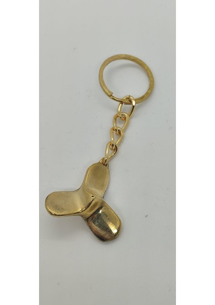Pirinç 3 Kanatlı Pervane Anahtarlık 4cm
