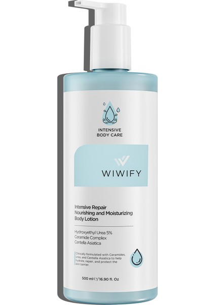 Wıwıfy Yoğun Nemlendirici ve Onarıcı Vücut Kremi (Intensive Repair Nourishing And Moisturizing Body Lotion With %5 Urea + Ceramide) 500ML