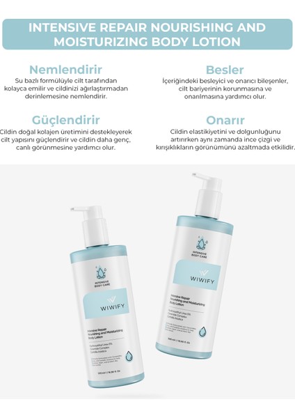 Wıwıfy Yoğun Nemlendirici ve Onarıcı Vücut Kremi (Intensive Repair Nourishing And Moisturizing Body Lotion With %5 Urea + Ceramide) 500ML fiyatları