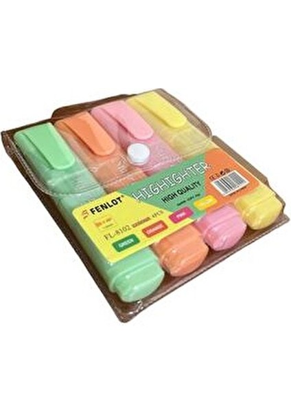 Fosforlu Kalem Seti 4 Renk Pastel Renk