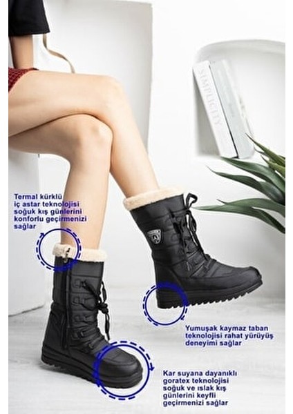 Içi Kürklü Bayan Kar Botu - Bayan Bot fiyatları