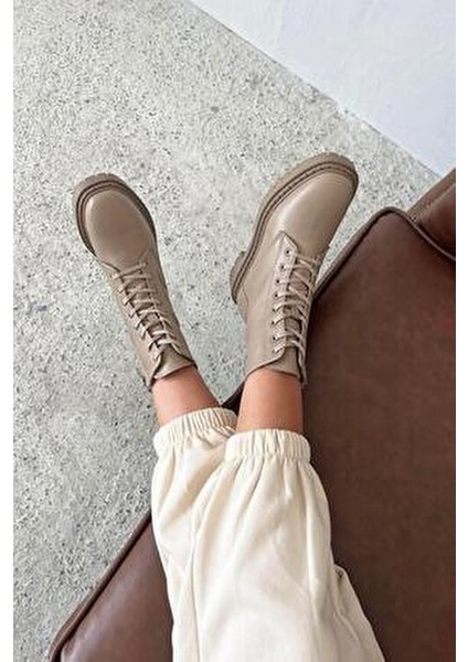 Virgina Kadın Hakiki Deri Postal Bot Vizon