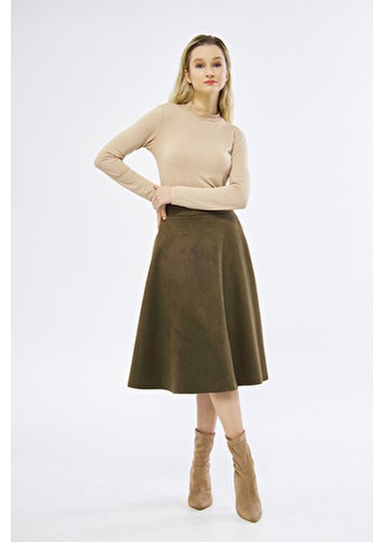 Midi Boy Süet Kiloş Etek modelleri