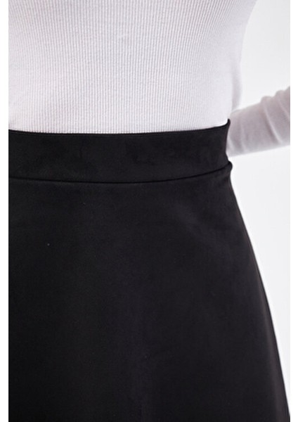 Midi Boy Süet Kiloş Etek