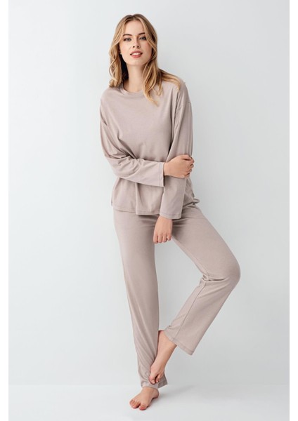 Kadın Düz Renk Pijama Takım, %50 Modal %50 Pamuk fiyatları