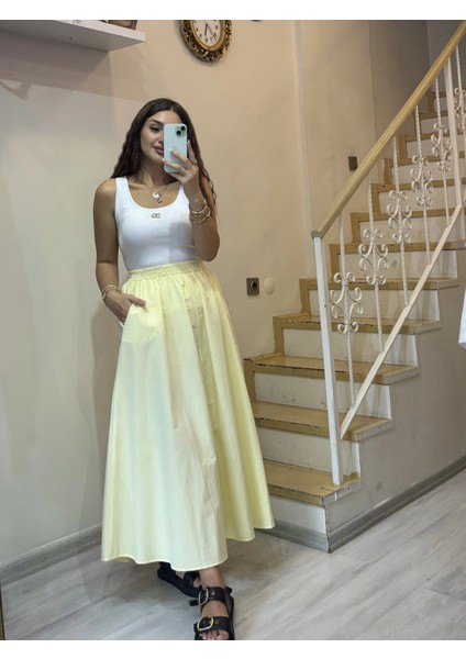 Cepli Beli Lastikli Etek