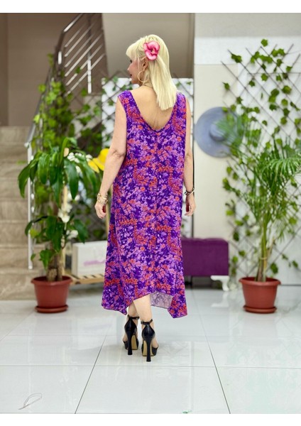 HL14026 Omzu Halkalı Askılı Viskon Hilal Elbise fırsatları