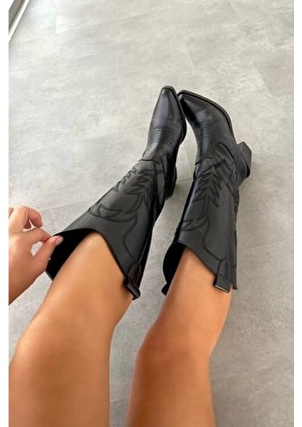 Kovboy Kadın Çizme- Siyah