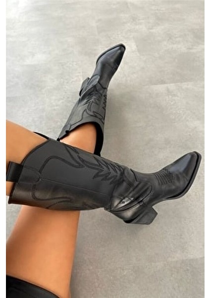 Kovboy Kadın Çizme- Siyah fiyatları