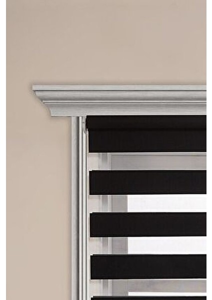 Siyah Bambu Stor Zebra Perde Blackout Karartma 30 x 46 cm Düz Desenli