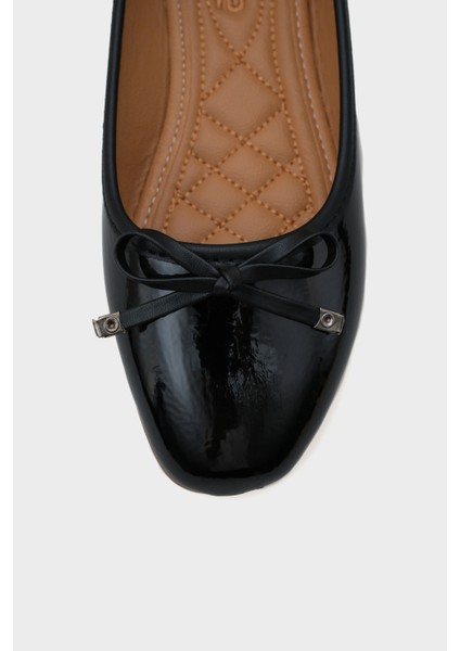 Kadın Babet Düz Taban Suni Deri Şık Tasarım 1 cm Topuk