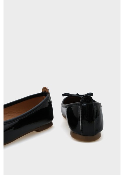 Kadın Babet Düz Taban Suni Deri Şık Tasarım 1 cm Topuk