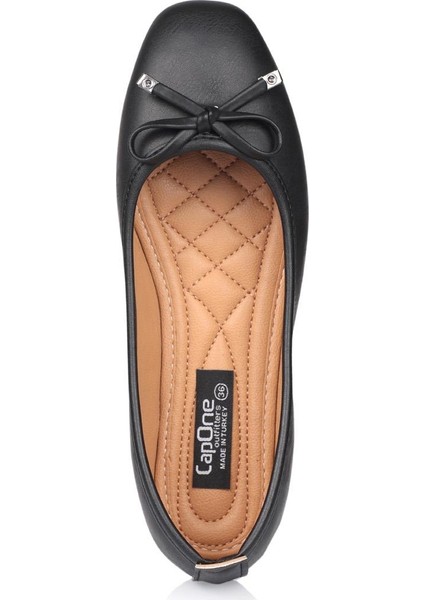 Kadın Babet Düz Taban Suni Deri Şık Tasarım 1 cm Topuk