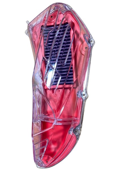 Pcx Performans Hava Filtresi Kırmızı + Şeffaf Filtre Kapağı 2021-2025